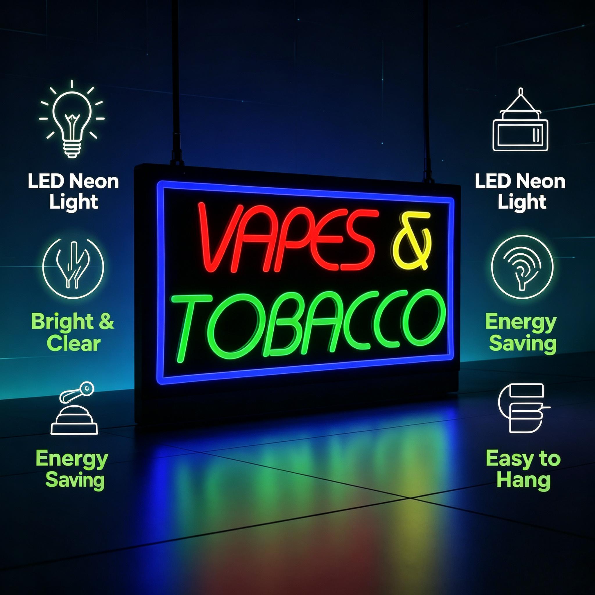 담배 및 전자담배 네온 간판, USB 전원 공급, 밝기 - Vaping Store 리뷰 및 가격